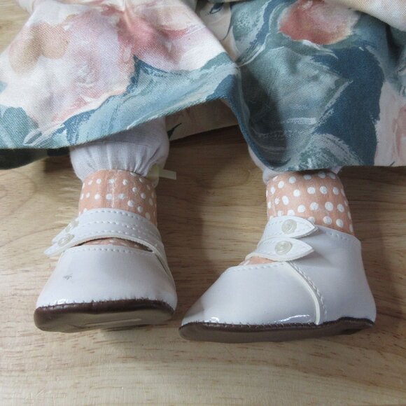 Duncun Polka Dot Bear 20" Doll Cloth Body Ceramic Head & Paws with Clothes - Picture 7 of 9